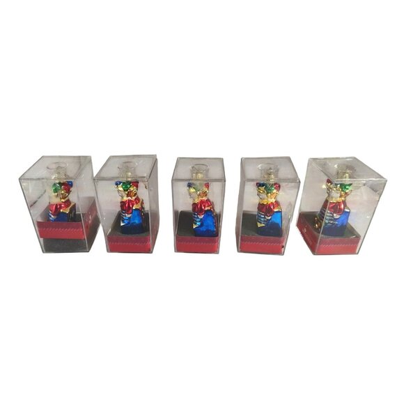 Vintage Santas Workbench Jack In The Box Blown Glass Christmas Ornament Set Of 5 - Picture 2 of 8